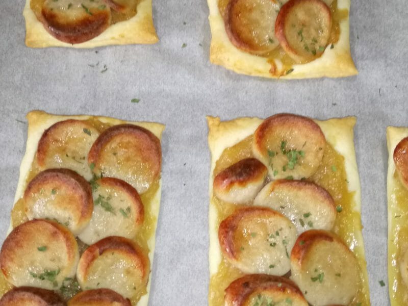 Cliquez pour zoomer ! Tarte de boudin blanc et chutney d’ananas Thermomix par titia80