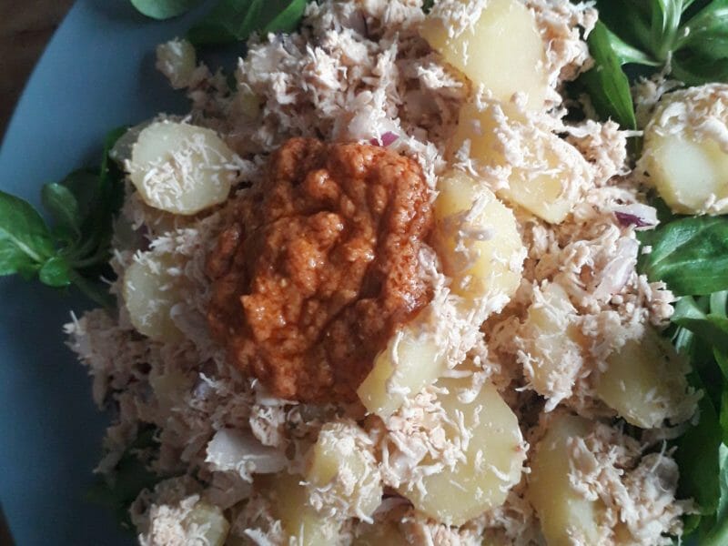 Cliquez pour zoomer ! Salade de poulet au pesto rosso Thermomix par ste_27