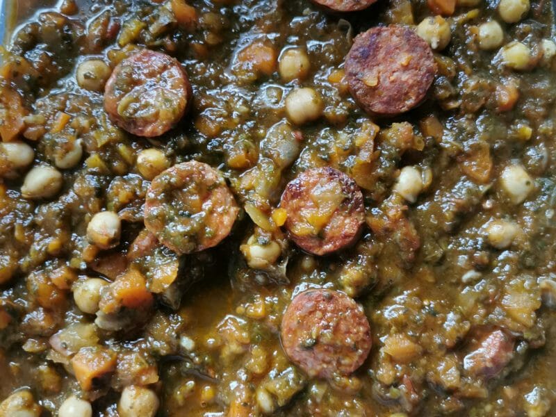 Cliquez pour zoomer ! Ragoût de pois chiches au chorizo et épinards Thermomix par Cocoptlouis56