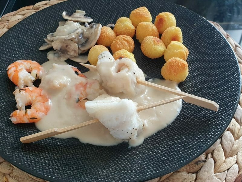 Cliquez pour zoomer ! Filets de sole aux crevettes et champignons Thermomix par marinalls