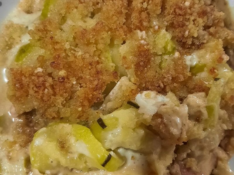 Cliquez pour zoomer ! Crumble courgettes, chèvre et lardons Thermomix par slv🌸