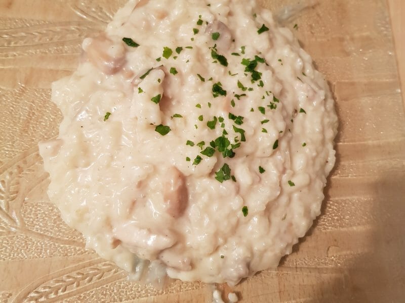 Cliquez pour zoomer ! Risotto poulet et champignons Thermomix par laetitia_487