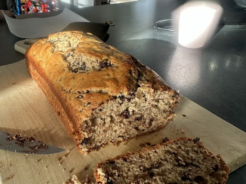 Cliquez pour zoomer ! Cake banane et pépites de chocolat Thermomix par mariec57