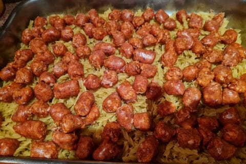 Cliquez pour zoomer ! Gratin de torsades aux merguez Thermomix par BARBARA06830