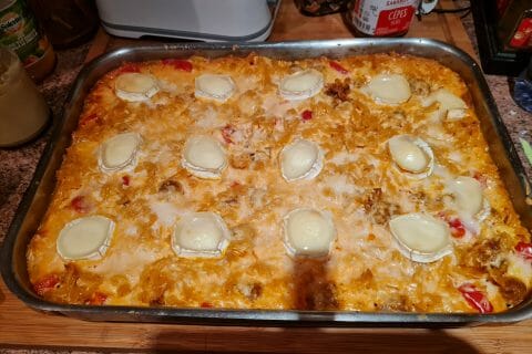 Cliquez pour zoomer ! Gratin de torsades aux merguez Thermomix par BARBARA06830