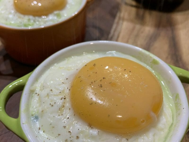 Cliquez pour zoomer ! Oeufs cocotte épinards et chorizo Thermomix par solennetnico