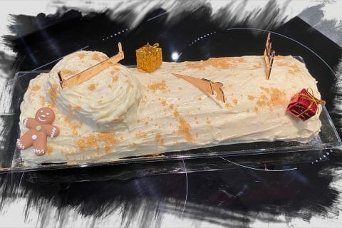 Cliquez pour zoomer ! Bûche de Noël framboises et chocolat blanc Thermomix par So