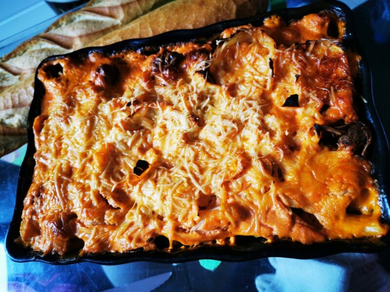 Cliquez pour zoomer ! Gratin de torsades aux merguez Thermomix par laetitia02650