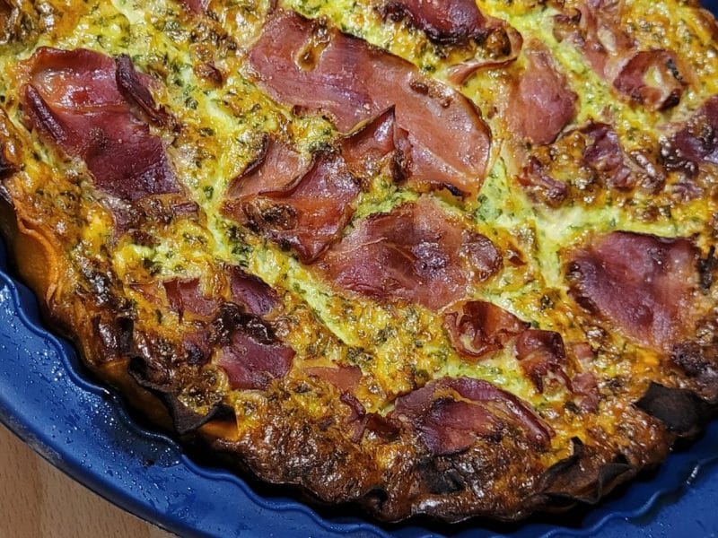 Cliquez pour zoomer ! Quiche à la patate douce, feta et jambon cru Thermomix par melanie_513