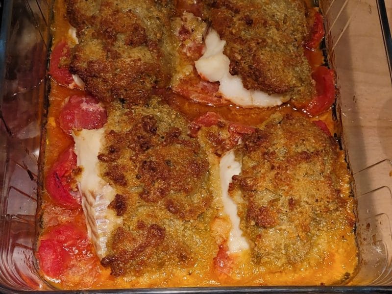 Cliquez pour zoomer ! Cabillaud en croûte d’olives vertes Thermomix par melanie_513