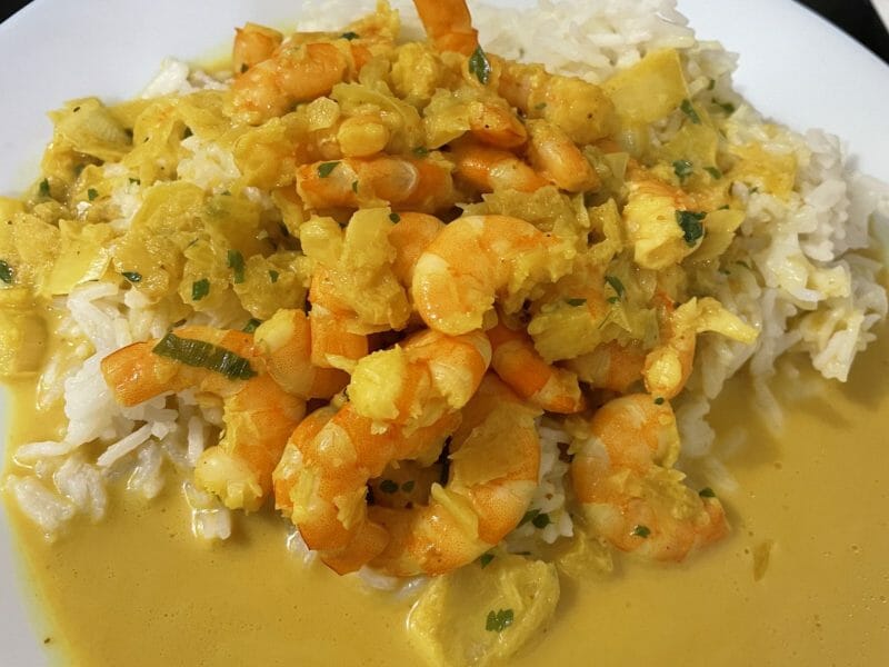 Cliquez pour zoomer ! Curry de crevettes au lait de coco Thermomix par mabri16