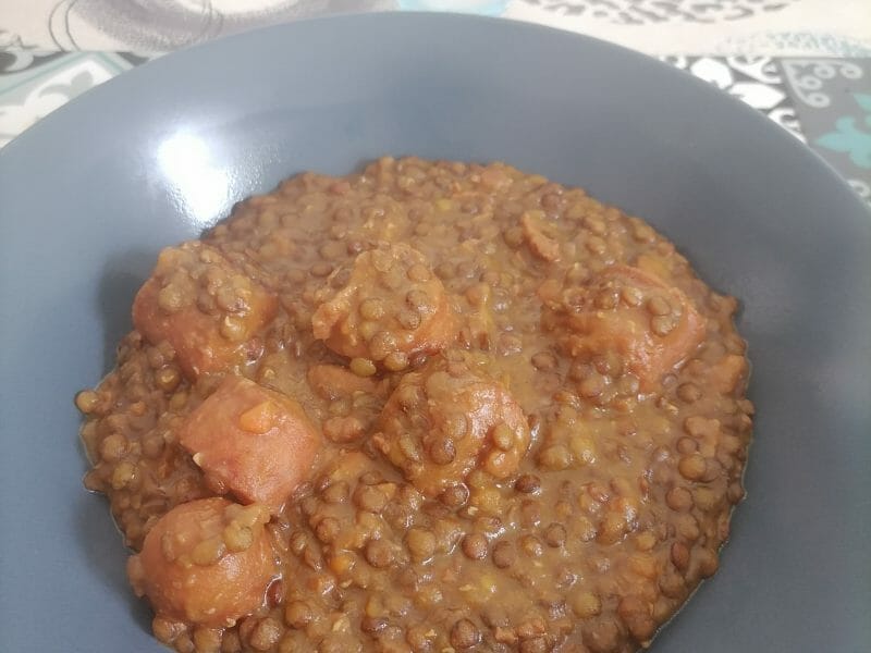 Cliquez pour zoomer ! Lentilles et ses saucisses Thermomix par lalicia
