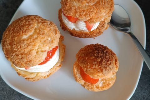 Cliquez pour zoomer ! Choux craquelin fraises chantilly Thermomix par doudie47