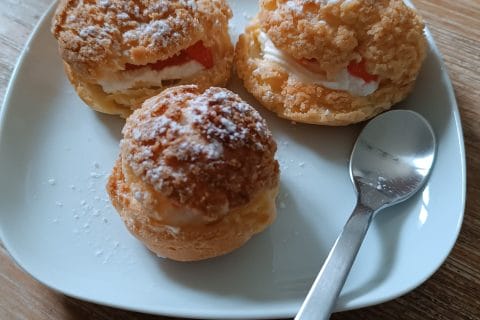 Cliquez pour zoomer ! Choux craquelin fraises chantilly Thermomix par doudie47