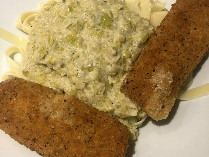 Cliquez pour zoomer ! Tagliatelles à la crème de poireaux Thermomix par Stephy.elona
