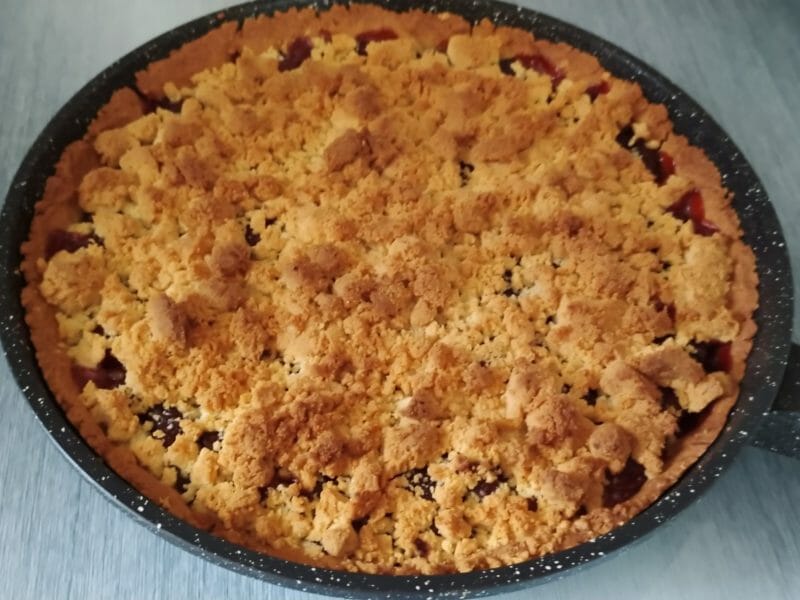 Cliquez pour zoomer ! Tarte aux cerises façon crumble Thermomix par slysly