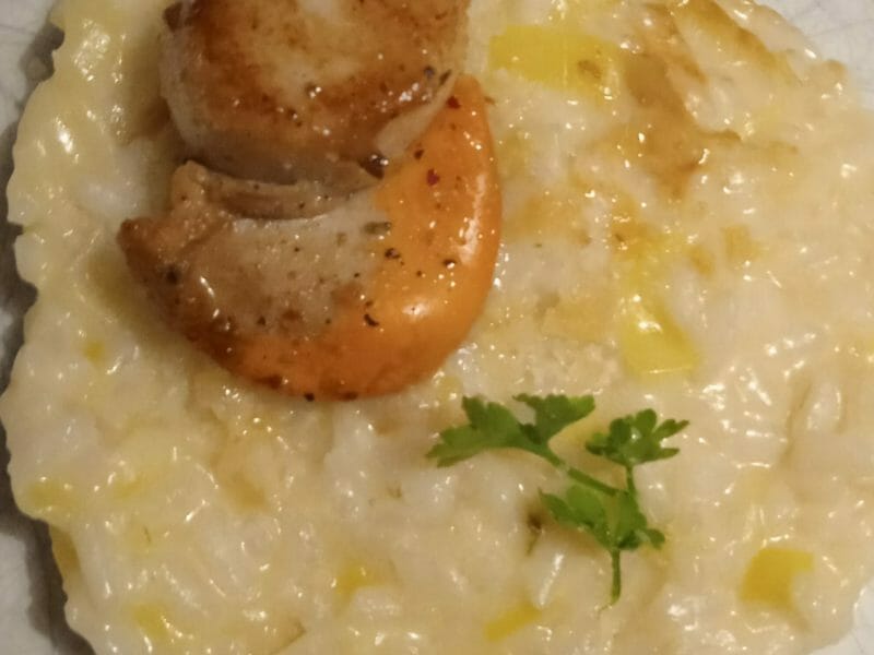Cliquez pour zoomer ! Risotto aux Saint Jacques et poireaux Thermomix par Soso