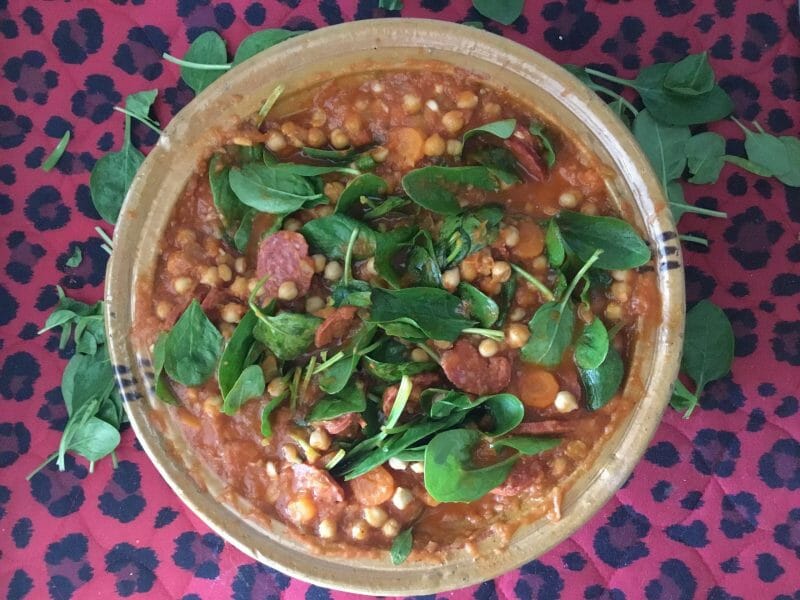 Cliquez pour zoomer ! Ragoût de pois chiches au chorizo et épinards Thermomix par Miminefer