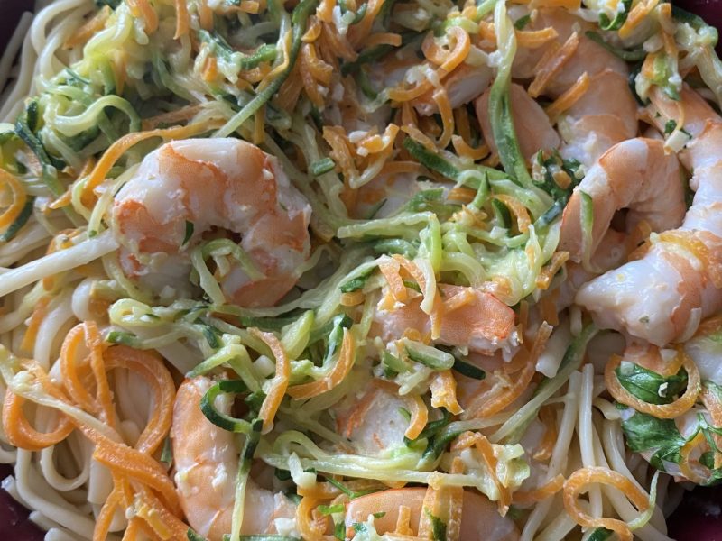 Cliquez pour zoomer ! Linguine aux poireaux et aux crevettes Thermomix par Miminefer