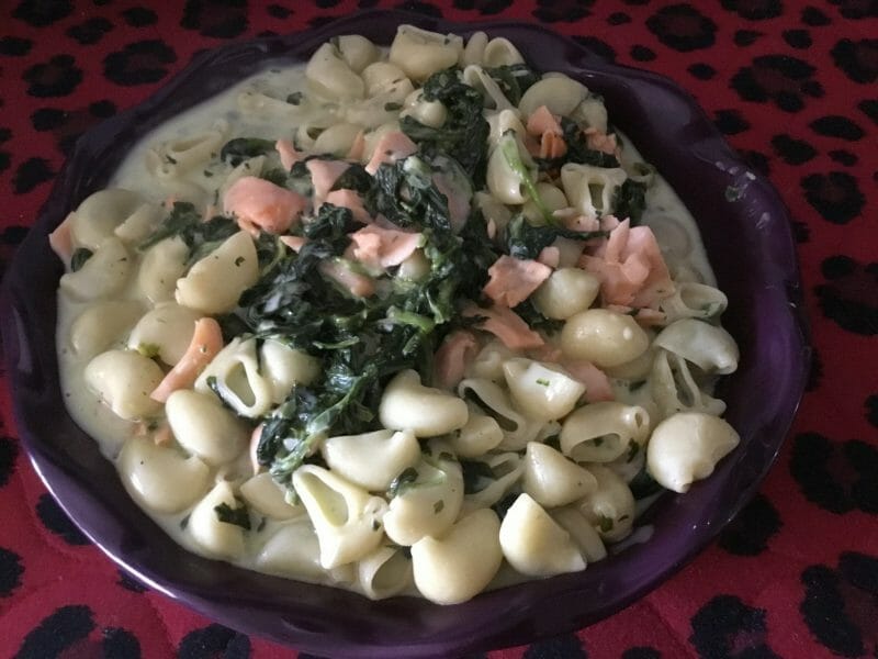 Cliquez pour zoomer ! One pot pasta – épinards et saumon fumé Thermomix par Miminefer