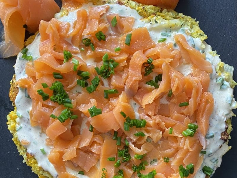 Cliquez pour zoomer ! Galette de légumes et saumon fumé Thermomix par Miminefer