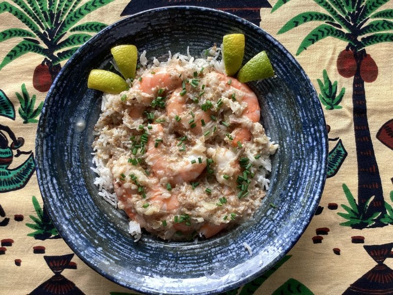 Cliquez pour zoomer ! Crevettes miel sésame au lait de coco Thermomix par Miminefer