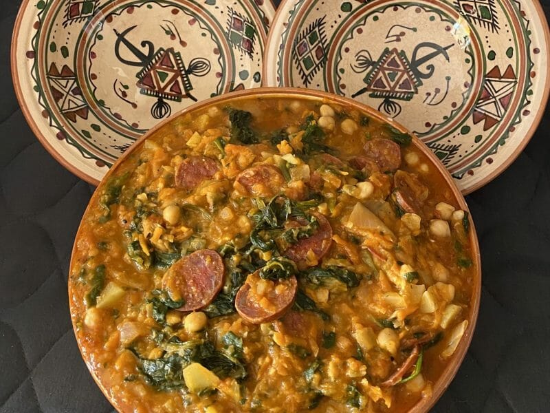 Cliquez pour zoomer ! Ragoût de pois chiches au chorizo et épinards Thermomix par Miminefer