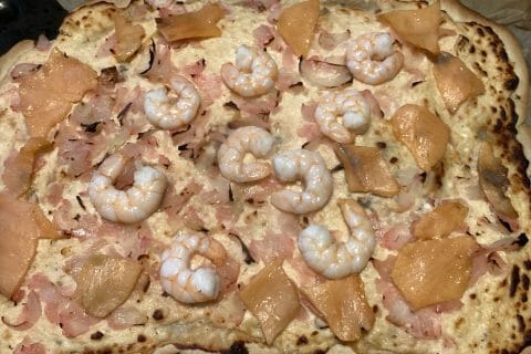 Cliquez pour zoomer ! Tarte flambée rapide au saumon fumé Thermomix par Miminefer