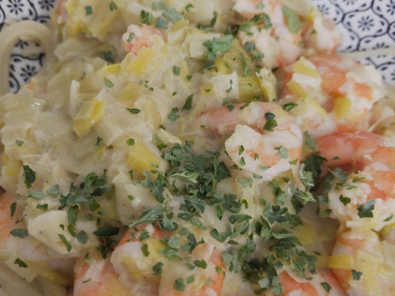 Cliquez pour zoomer ! Crevettes roses aux poireaux Thermomix par Corinne B80