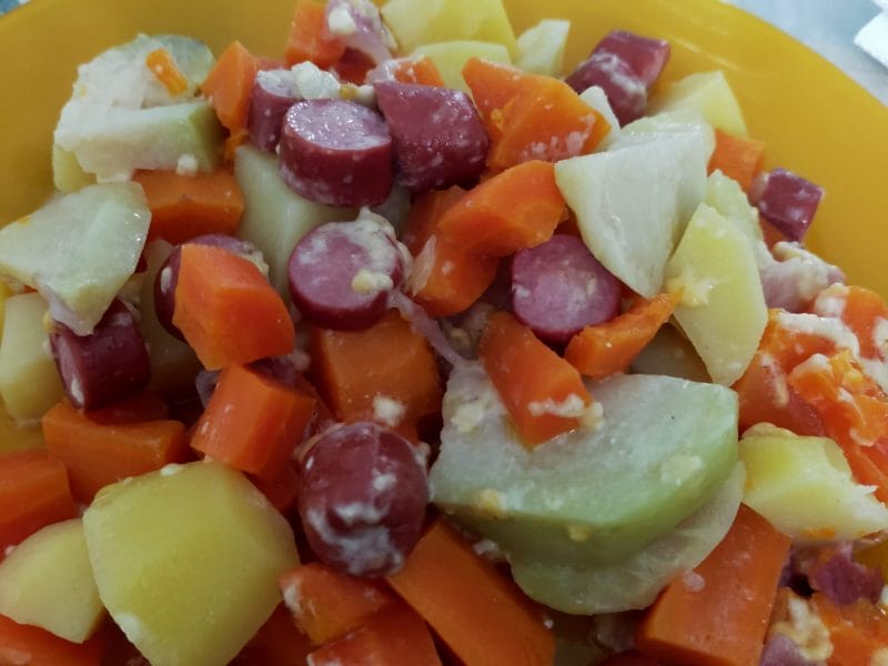 Cliquez pour zoomer ! Pommes de terre et knackis sauce cheddar Thermomix par Corinne B80