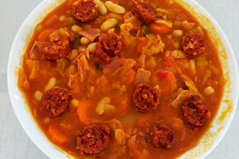 Cliquez pour zoomer ! Mijoté d’haricots blanc légumes et chorizo Thermomix par Corinne B80