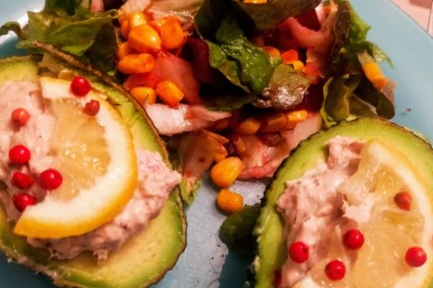 Cliquez pour zoomer ! Avocats aux rillettes de thon au basilic Thermomix par Corinne B80