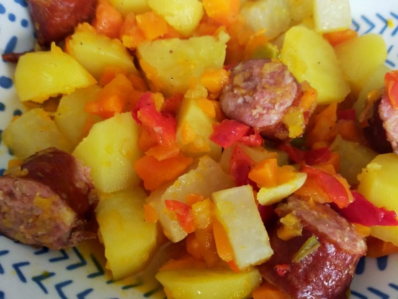 Cliquez pour zoomer ! Ragoût de légumes, pommes de terre et saucisses Thermomix par Corinne B80