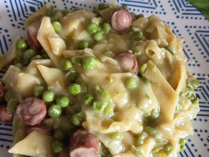 Cliquez pour zoomer ! Pâtes aux petits pois et lardons Thermomix par Corinne B80