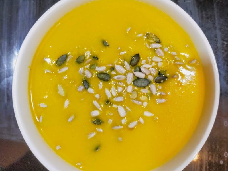 Cliquez pour zoomer ! Crème de potiron et carottes au lait de coco Thermomix par Corinne B80