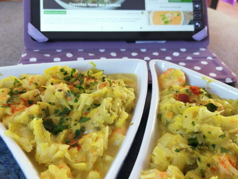 Cliquez pour zoomer ! Crevettes roses aux poireaux Thermomix par Corinne B80