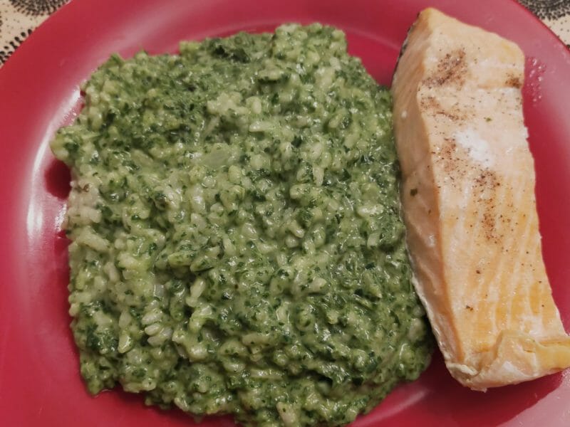 Cliquez pour zoomer ! Risotto tout vert au saumon Thermomix par Corinne B80