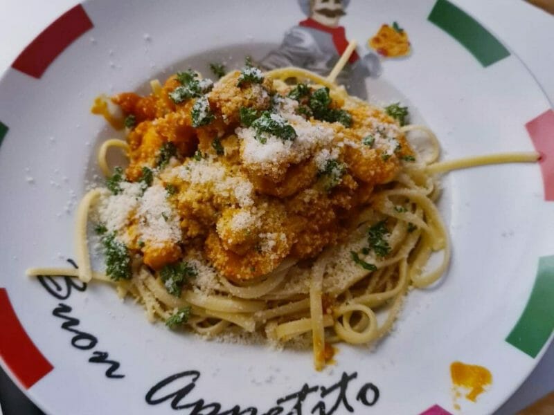 Cliquez pour zoomer ! Spaghettis aux crevettes et à l’ail Thermomix par nanacedric