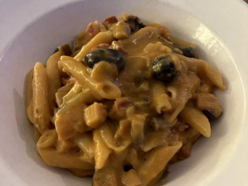 Cliquez pour zoomer ! One pot pasta aubergines, lardons et champignons Thermomix par claire_293