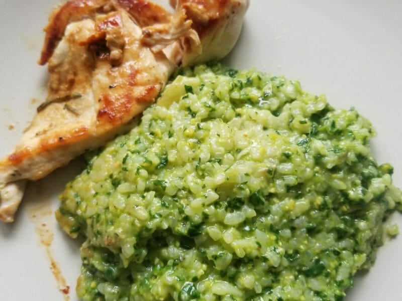 Cliquez pour zoomer ! Risotto au pesto d’épinards et basilic Thermomix par ptit biscuit