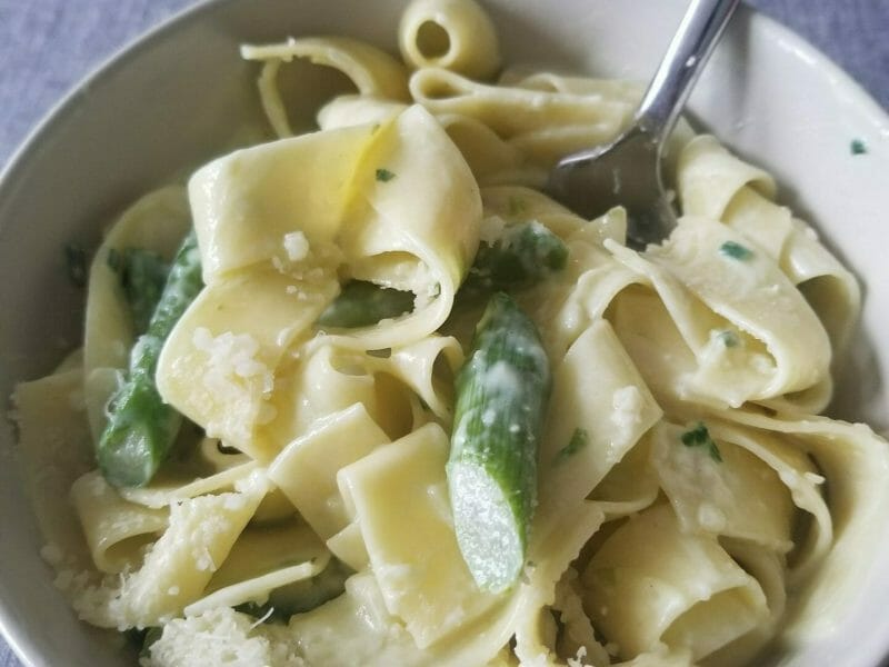 Cliquez pour zoomer ! Tagliatelles aux asperges vertes Thermomix par ptit biscuit