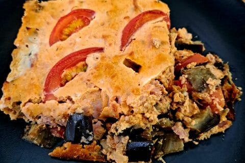 Cliquez pour zoomer ! Clafoutis aubergines et tomates Thermomix par sandlemaitre