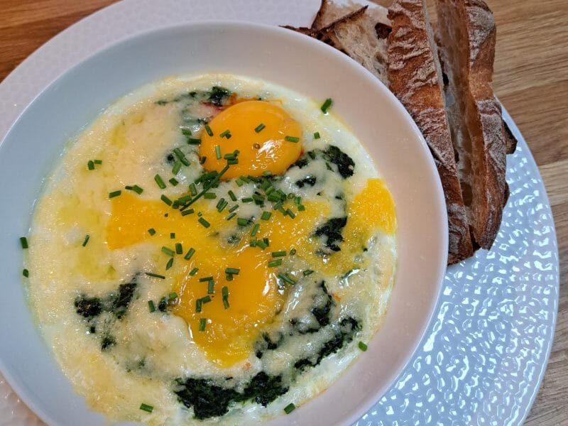 Cliquez pour zoomer ! Oeufs cocotte épinards et chorizo Thermomix par sandlemaitre