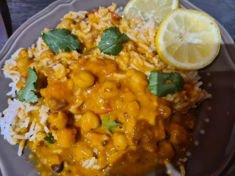 Cliquez pour zoomer ! Curry de pois chiches au lait de coco Thermomix par zepounette4933