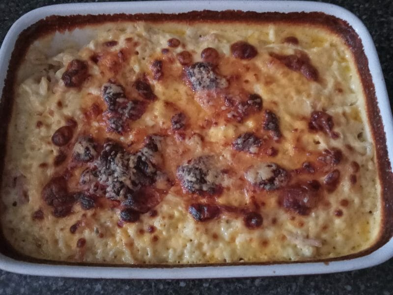 Cliquez pour zoomer ! Gratin de fusilli au jambon Thermomix par Thedrez