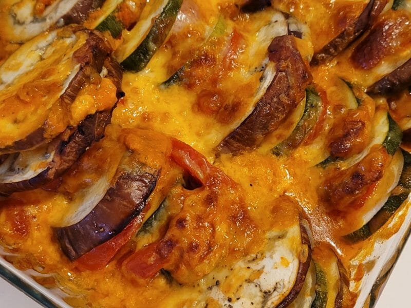 Cliquez pour zoomer ! Tian de légumes et mozzarella Thermomix par cookiclaire