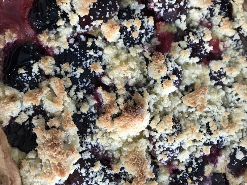 Cliquez pour zoomer ! Tarte briochée aux prunes avec streusel Thermomix par cha73