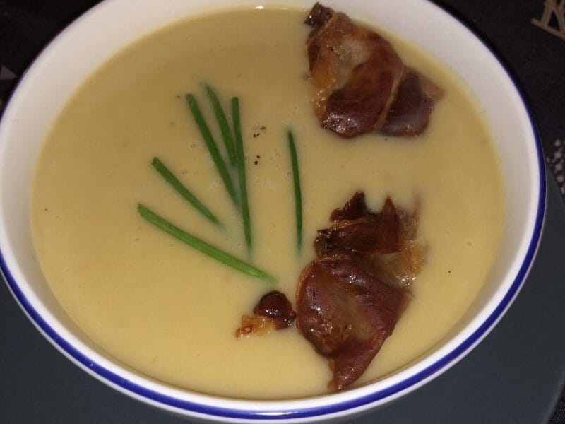 Cliquez pour zoomer ! Crème de poireaux, poires et jambon cru Thermomix par issynormand