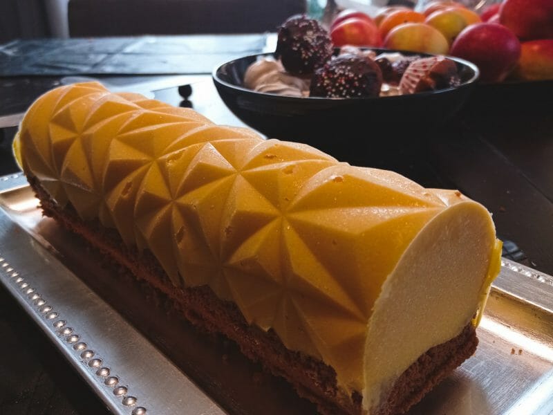 Cliquez pour zoomer ! Bûche glacée mangue et framboise Thermomix par faffi
