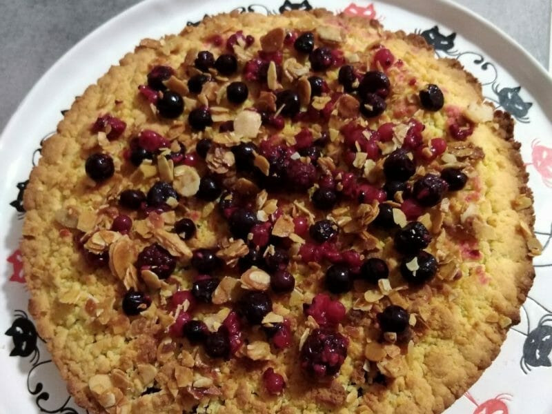 Cliquez pour zoomer ! Cookie-crumble rhubarbe framboises Thermomix par Clem72